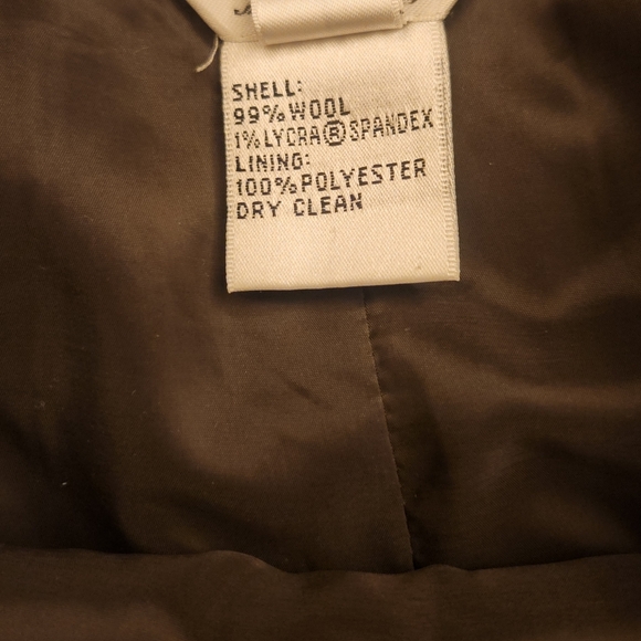 Talbots Petites Made In Italy Army Green Wool Skirt Fully Lined Size 6 Stretch - Picture 9 of 11